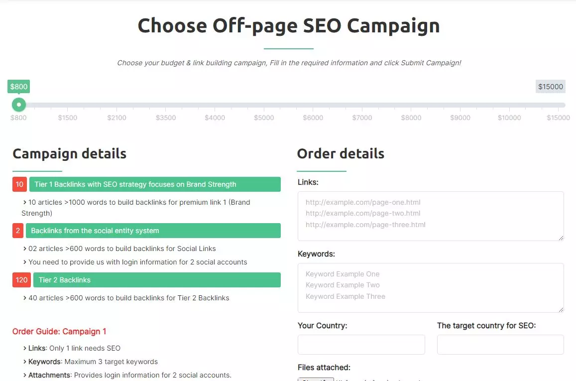 Link building Campaign 1 Link building Campaign 1